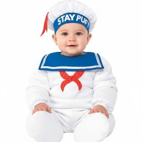 Infant Ghostbusters Stay Puft Marshmallow Man Classic Costume 3-6months NEW - Picture 2 of 6